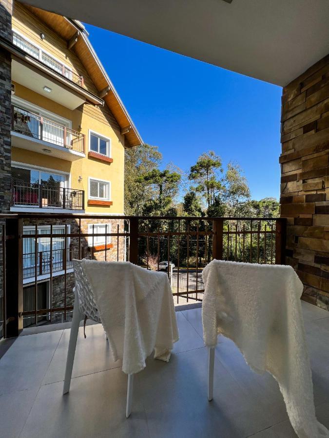 Apto Moderno Com Lareira, Piscina Aquecida E Infra Completo Em 그라마도 외부 사진