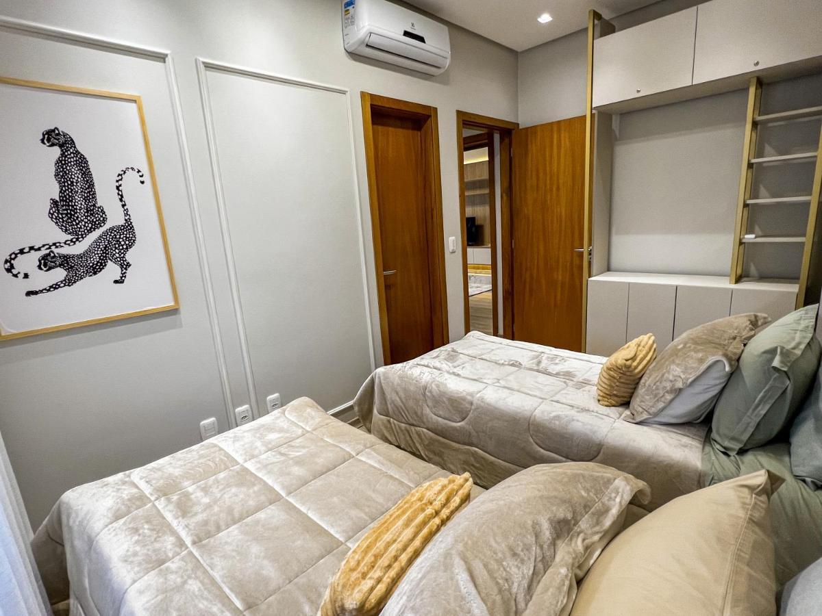Apto Moderno Com Lareira, Piscina Aquecida E Infra Completo Em 그라마도 외부 사진